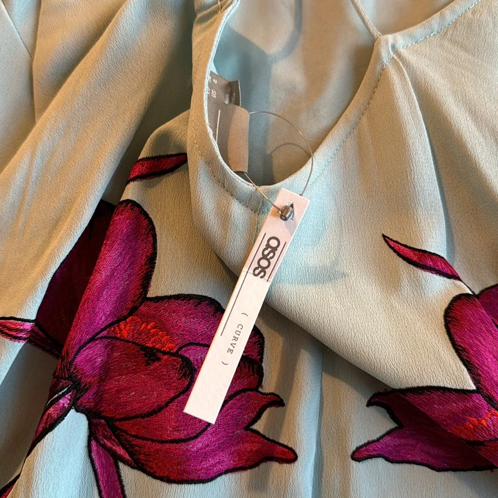 NWT light blue embroidered dress - Picture 4 of 4